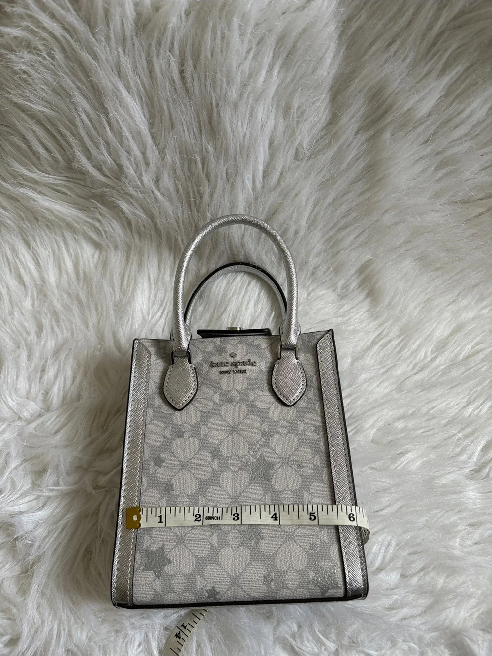 Kate Spade Silver Floral Mini Tote